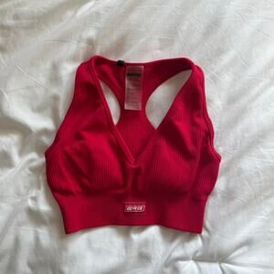 Bo+Tee Red workout top sports bra